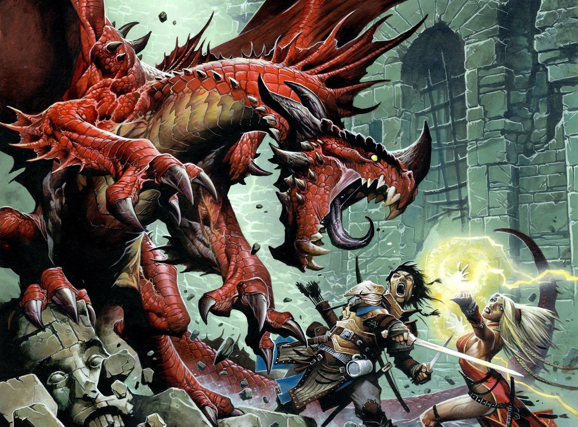 Подземелья и драконы. Pathfinder Tabletop RPG. Данжен Драгонс. Pathfinder Core Rulebook обложка. Wayne Reynolds.