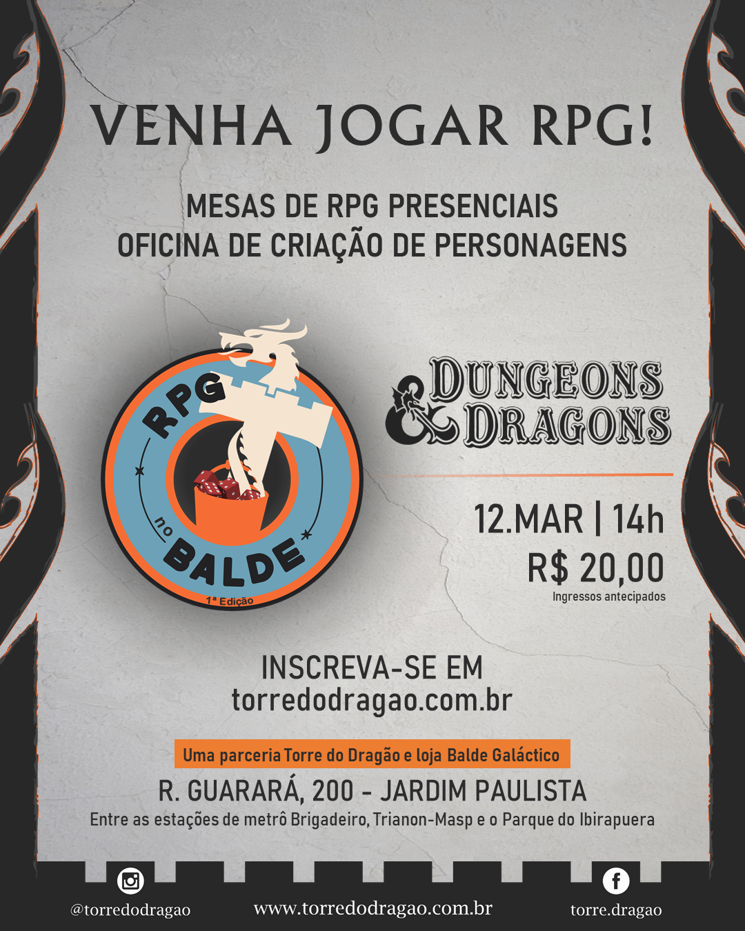 Evento de RPG acontece neste domingo em Salto